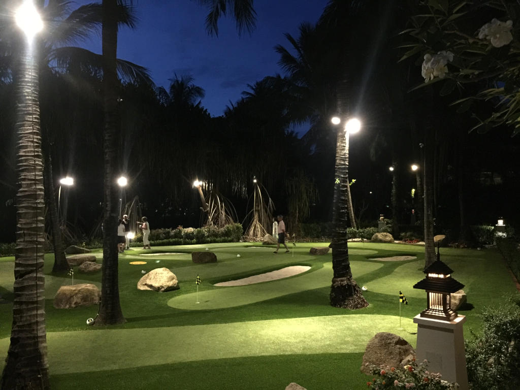 Use themed greens for your Fresno mini golf course.